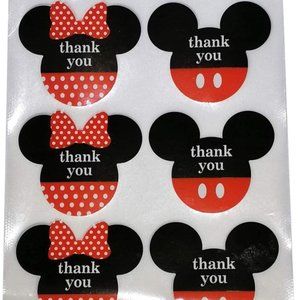 40 MICKEY & MINNIE THANK YOU Stickers 2" x 2.38"